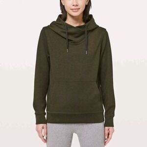 Lululemon‎ Sweatshirt Womens Sz 8 Green City Sleek Hoodie Dark Olive W3BL2S